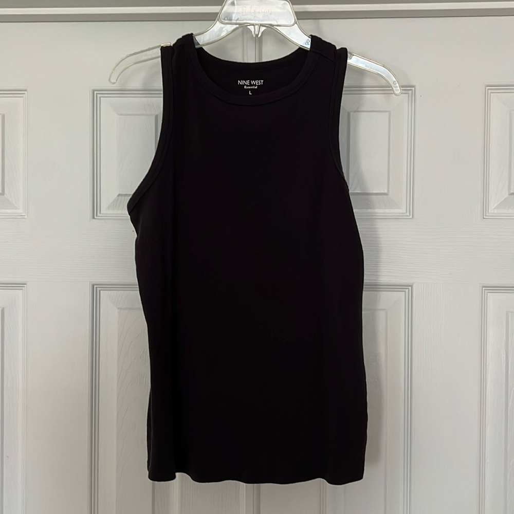 Nine West black ribbed sleeveless top